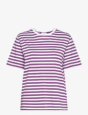 Makia - Verkstad T-Shirt - t-shirt & tops - purple-white - 0