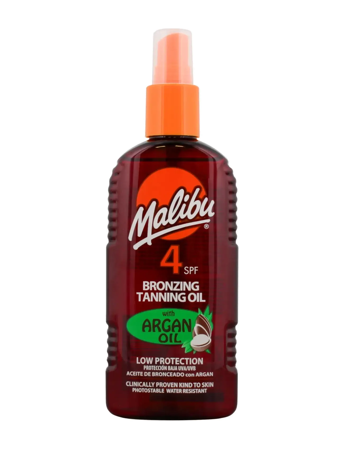 Malibu - MALIBU 200ML SPF 4 TANNING OIL ARGAN - kehale - transparent - 0