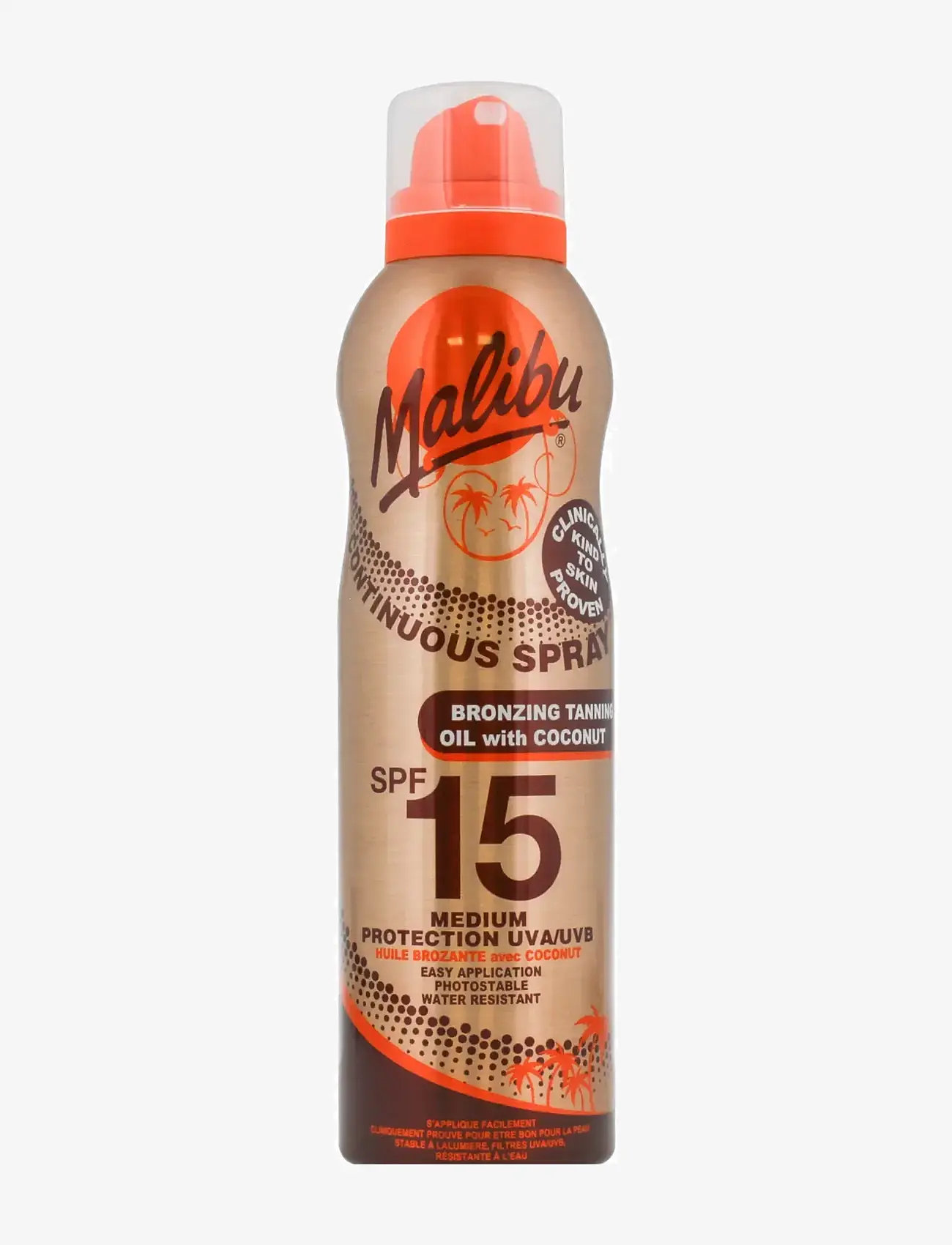 Malibu - MALIBU 175ML SPF 15 CONTINUOUS TANNING OIL COCONUT SPRAY - för kroppen - transparent - 0