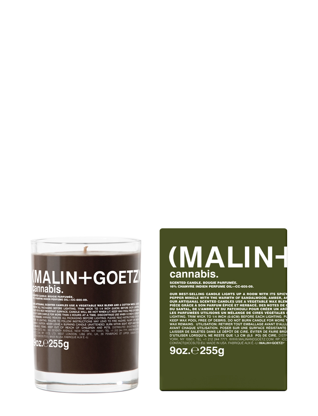 Malin+Goetz Cannabis Candle, Scented Candles, Nude, Str: 260 G