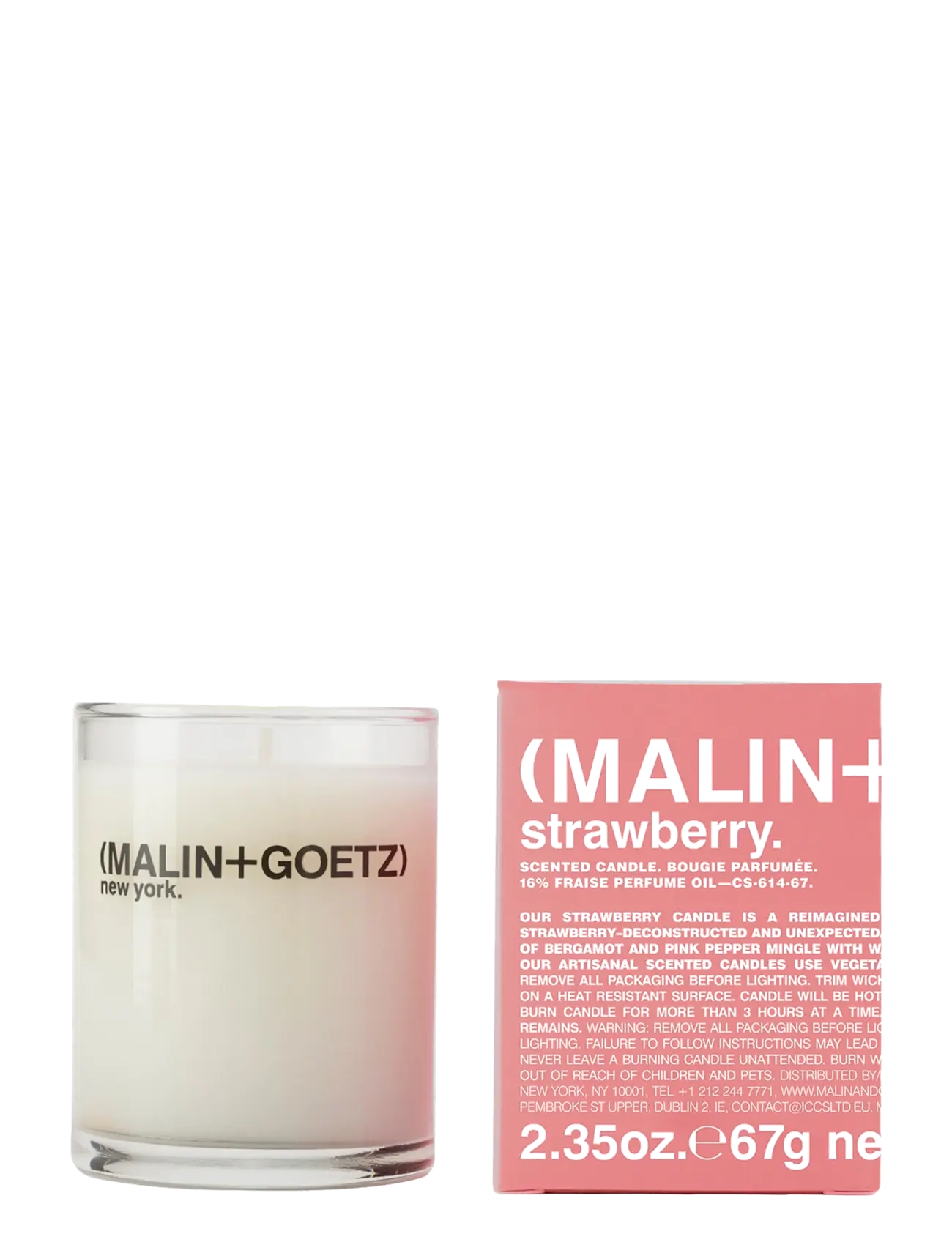 Malin+Goetz Strawberry Votive, 67 G, Nude, Hjem > Duftlys, Dame