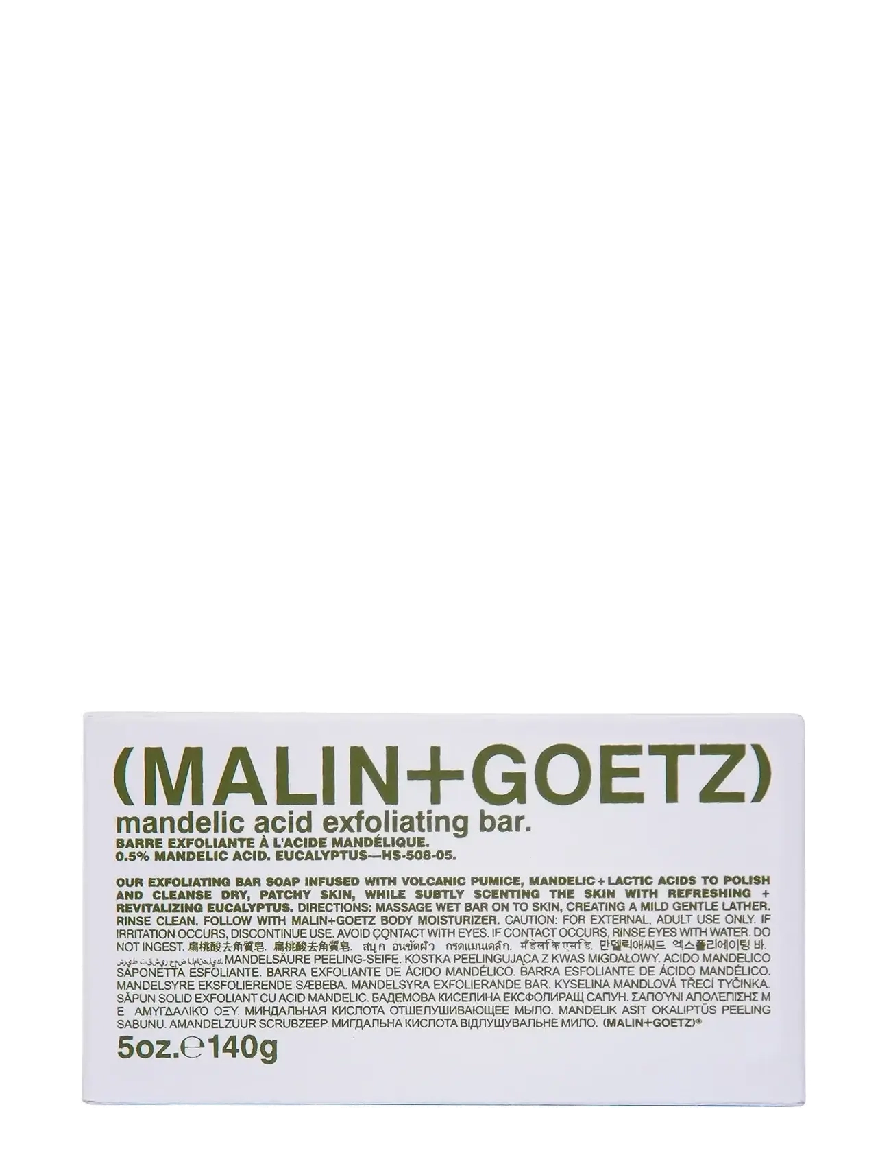 Malin+Goetz Mandelic Exfoliating Bar Eucalyptus, Sæbestykke, Nude, Str: 140 G