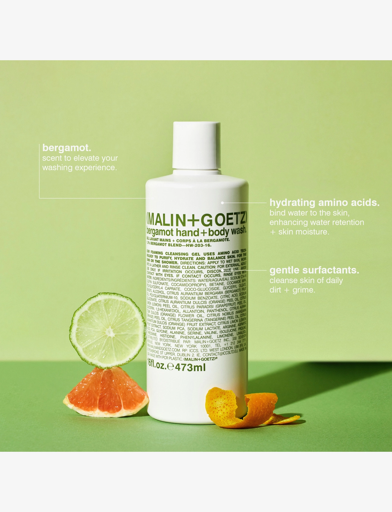 Malin+Goetz - Bergamot Hand + Body Wash - dusjsåpe og dusjolje - no color - 1