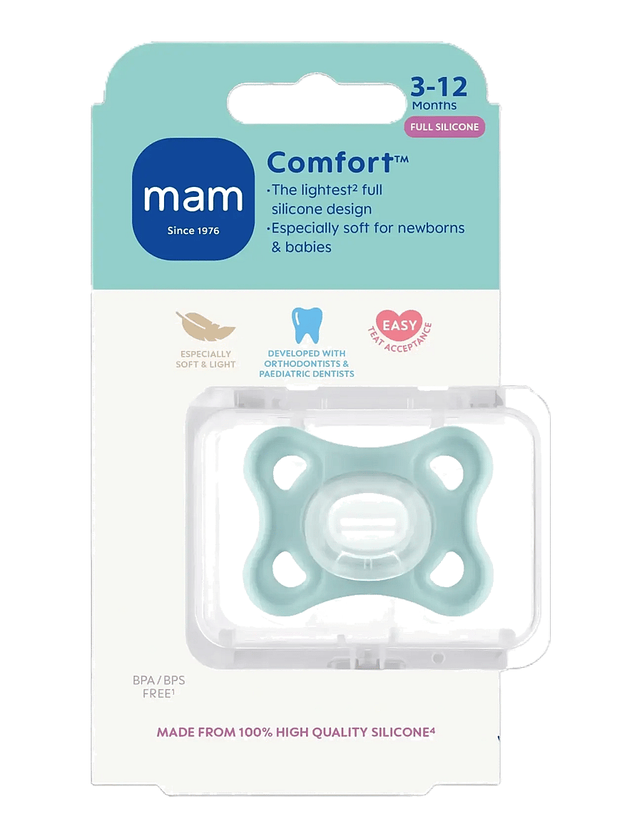 MAM - MAM Comfort 3-12m silicone Neutral 1p - najniższe ceny - neutral - 1