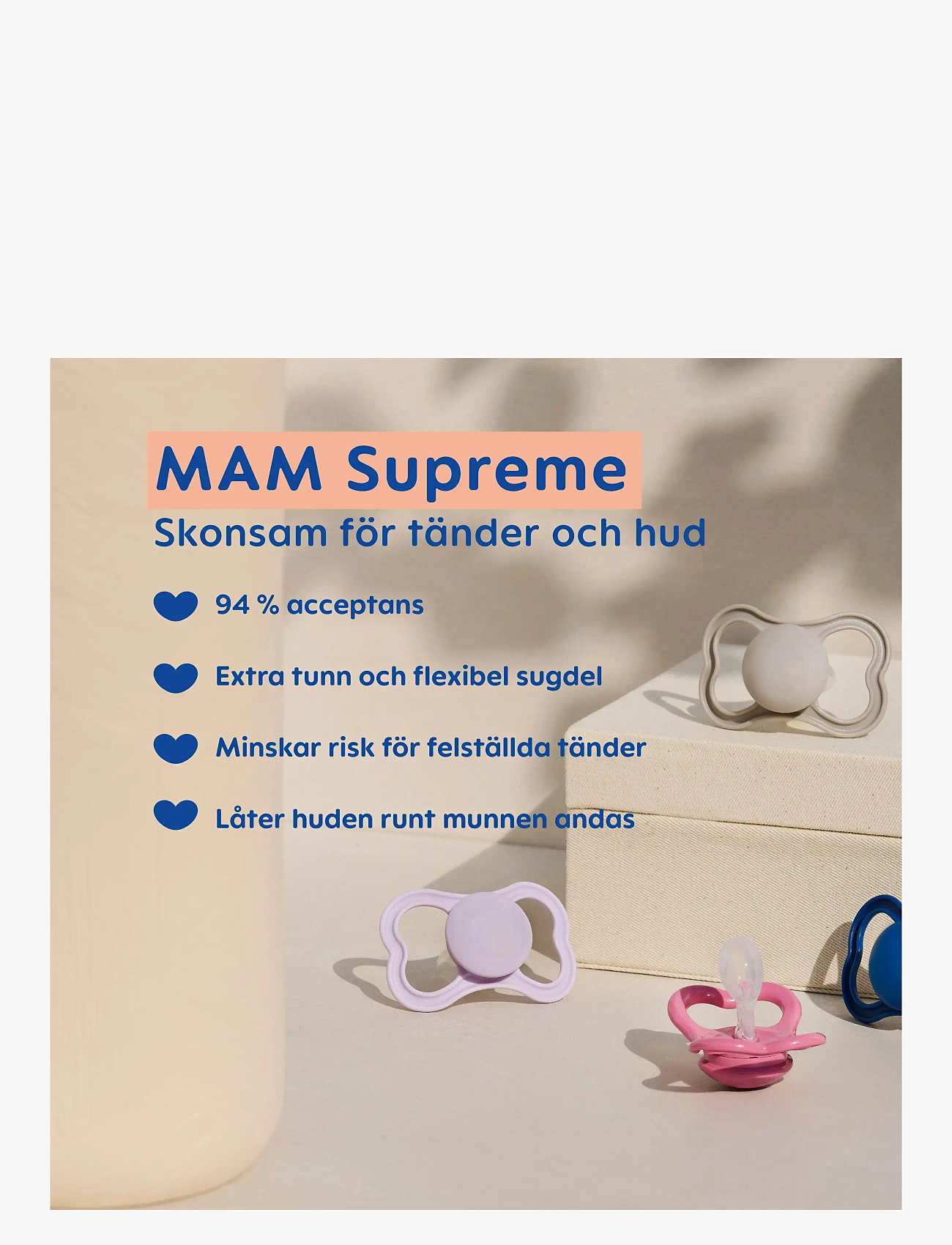 MAM - MAM Supreme 0-6m Silk 1p Box Blue - schnuller - blue - 1