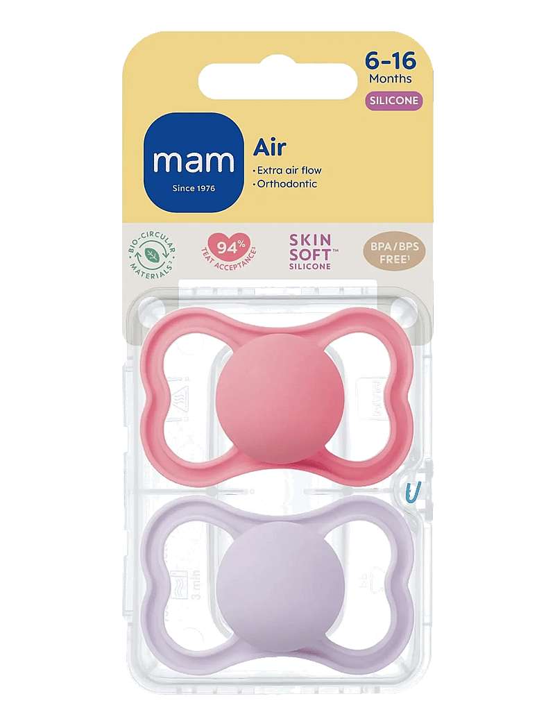 MAM - MAM Air Silicone Pink 6-16m - schnuller - pink - 2