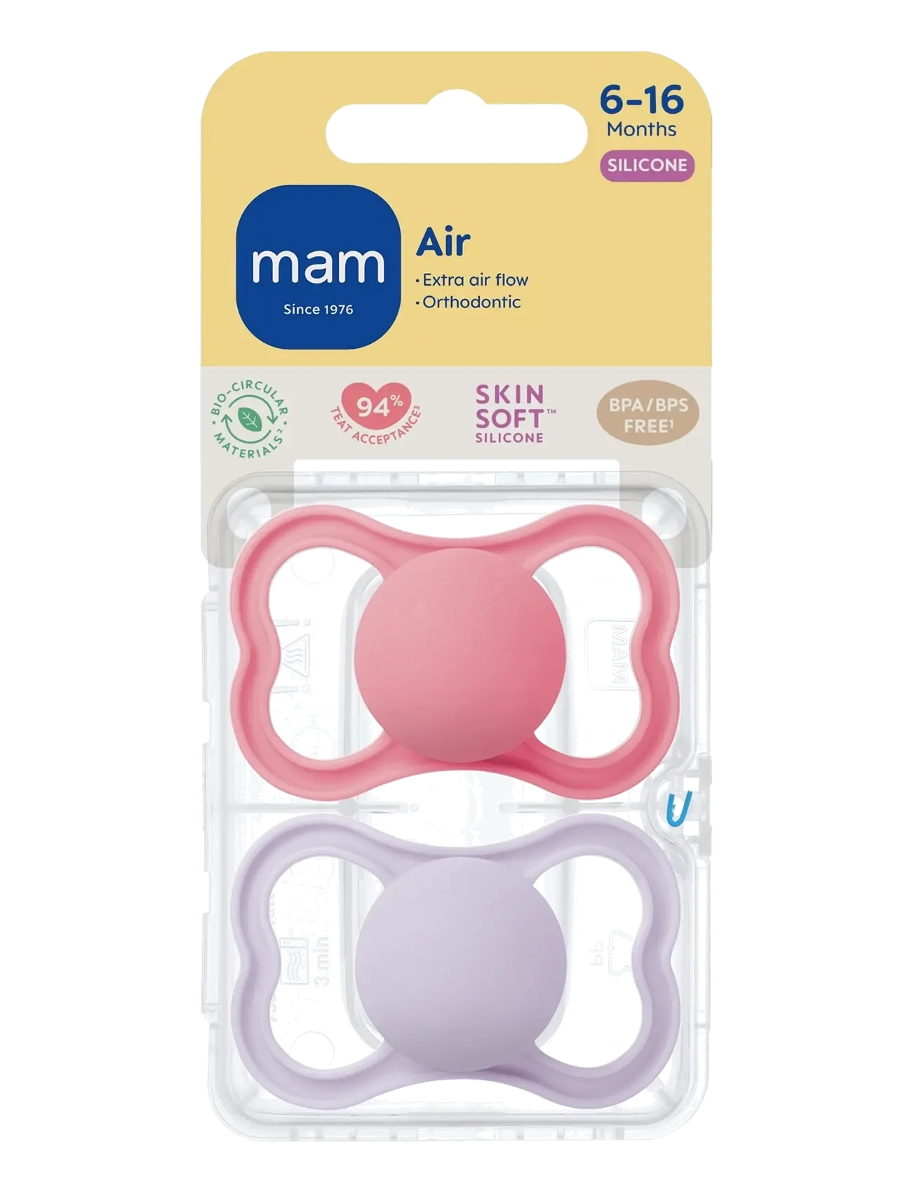 MAM - MAM Air Silicone Pink 6-16m - tétines - pink - 2