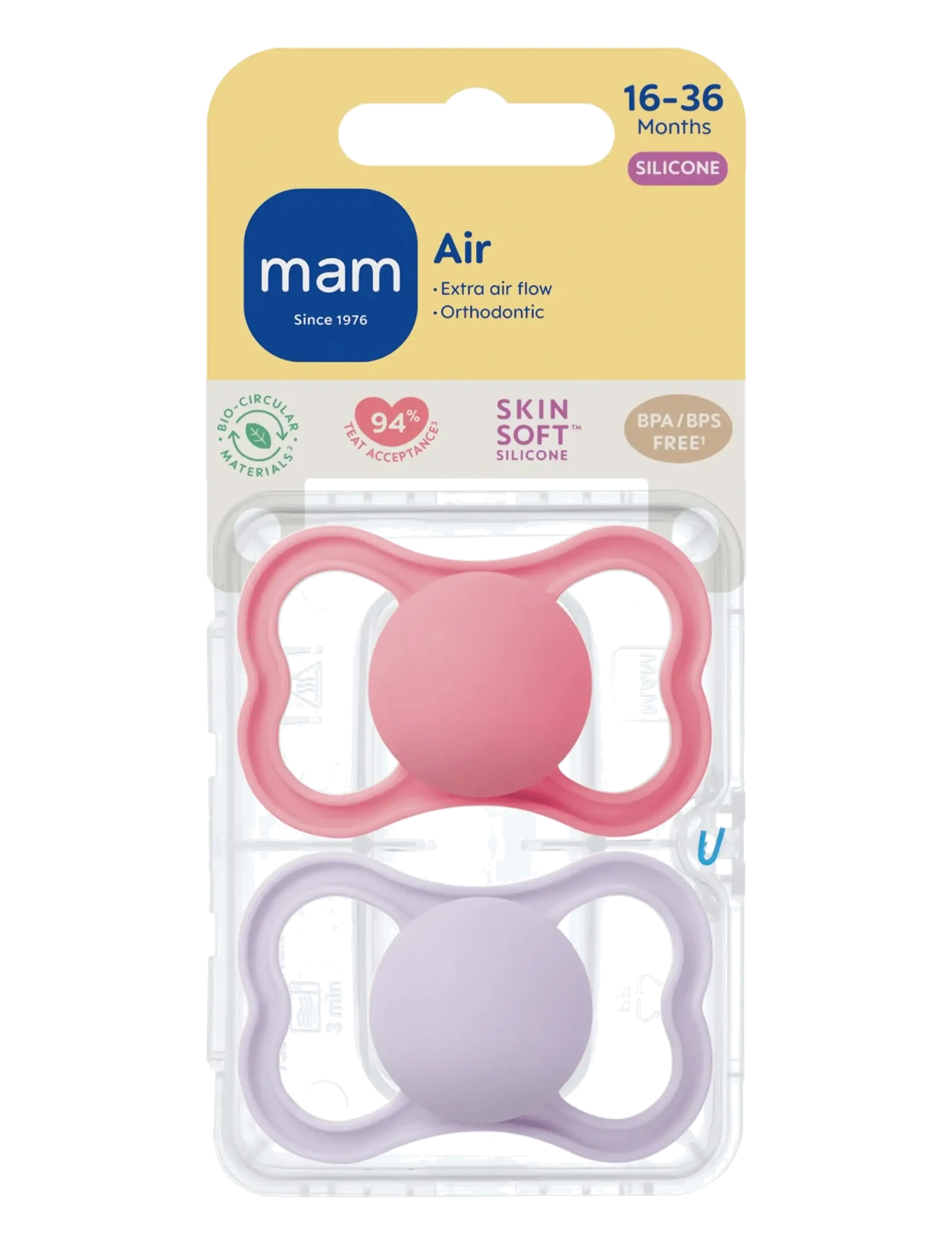 MAM - MAM Air Silicone Pink 16-36m - lutid - pink - 2