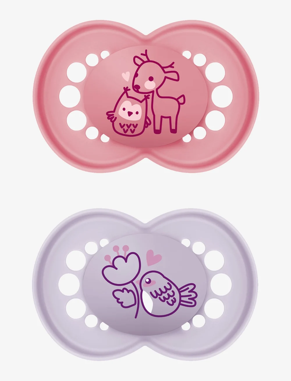 MAM - MAM Original 6-16m Silicone Pink 2p - schnuller - pink - 0
