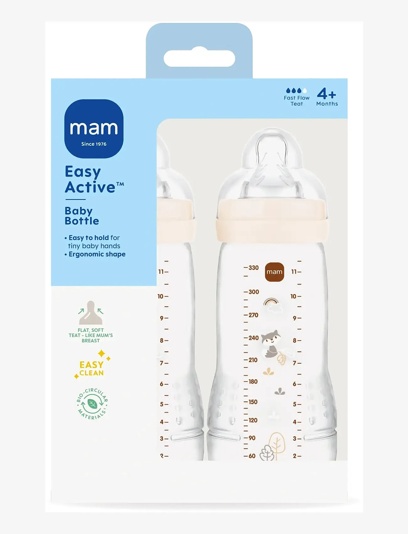 MAM - Mam Easy Active Neutral 330ml 2P - babyflaschen - beige - 1