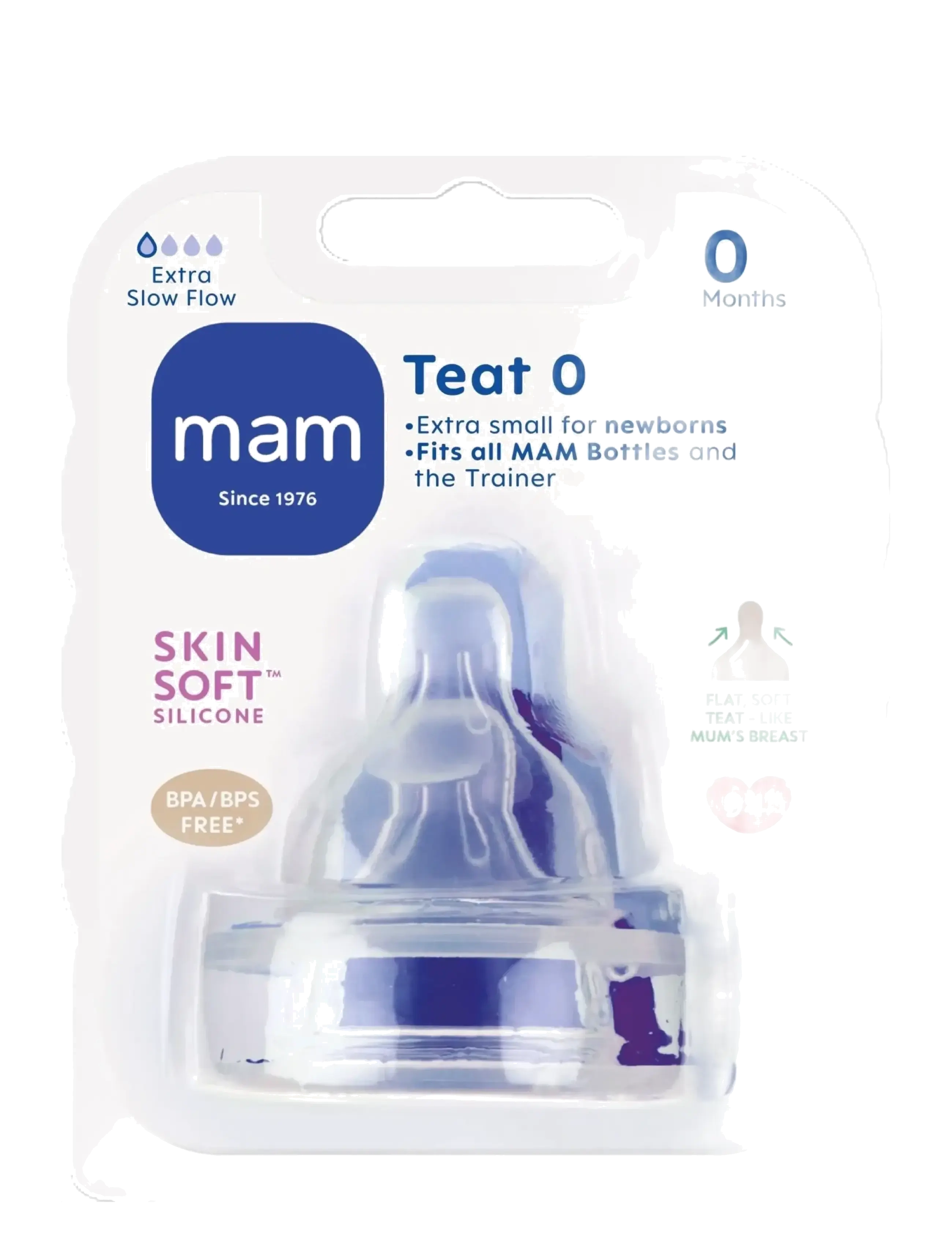 MAM MAM Teat size 0 - Baby products - TRANSPARENT / white