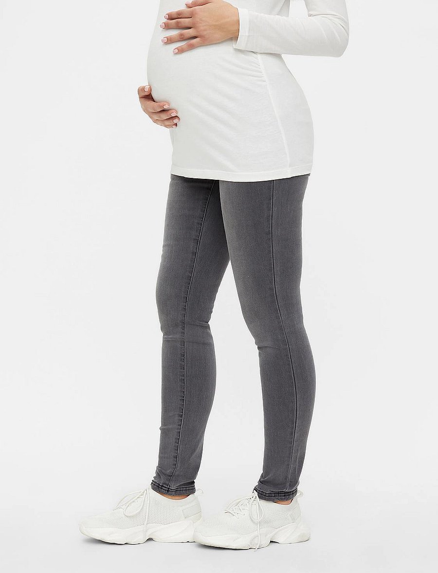 Mamalicious - MLLOLA SLIM GREY JEANS - hosen - grey denim - 0