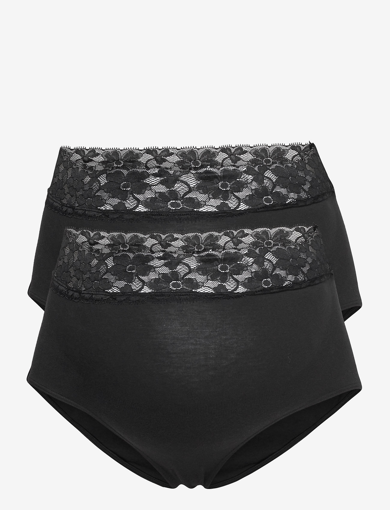 Mamalicious - MLHEAL ORG.COT LACE PANTIES 2PACK O. A. - black - 1