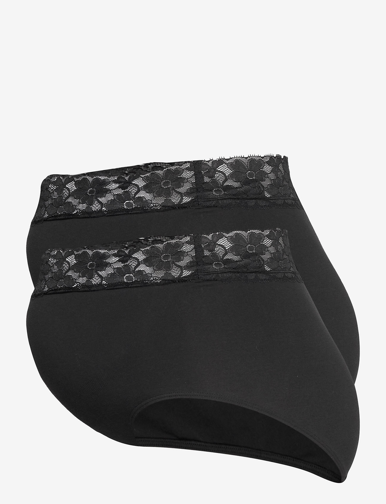 Mamalicious - MLHEAL ORG.COT LACE PANTIES 2PACK O. A. - black - 2