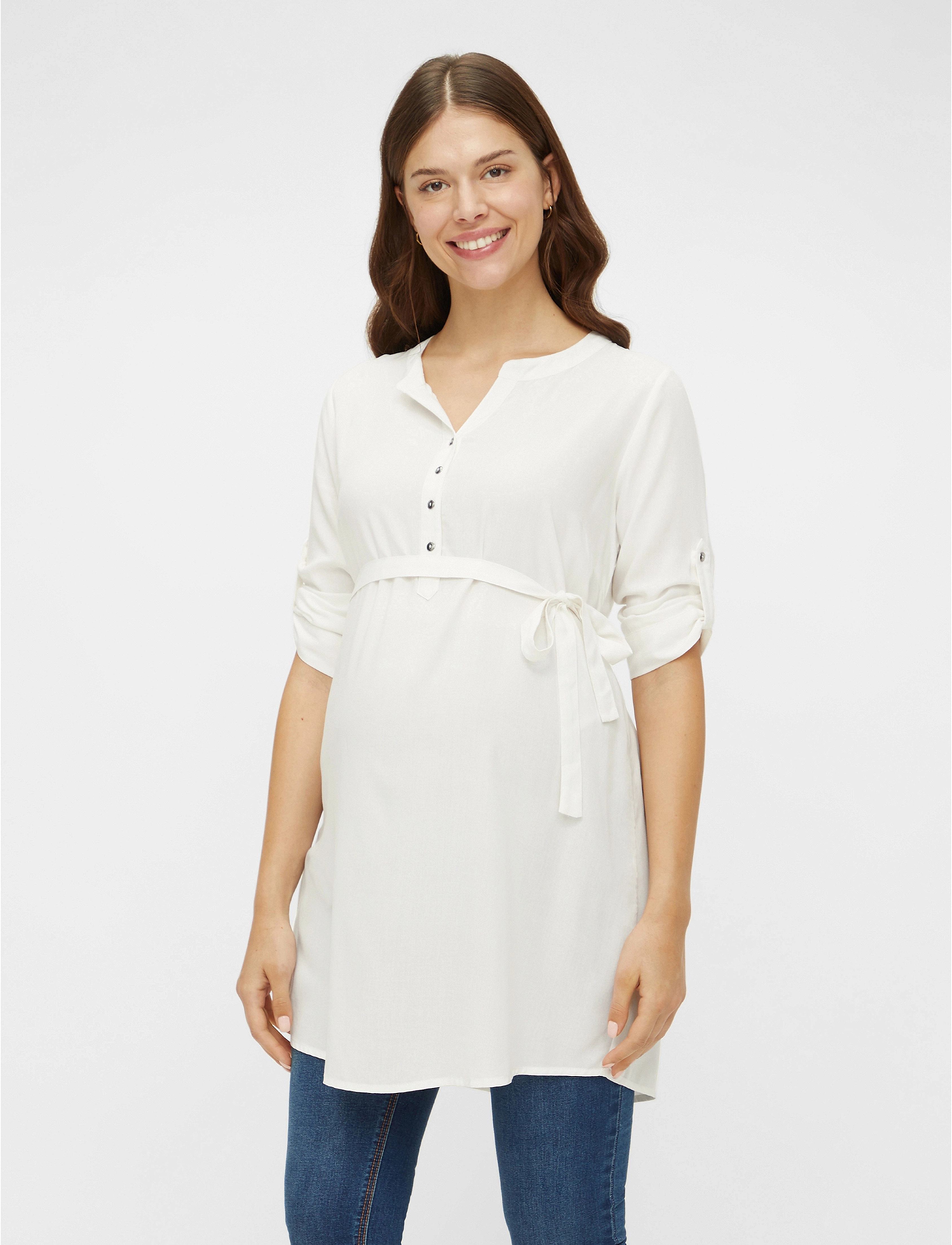 MLMERCY LIA 3/4 WOVEN TUNIC ECO A. 2F - SNOW