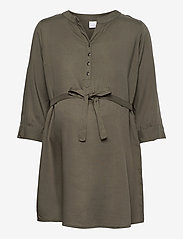 Mamalicious - MLMERCY LIA 3/4 WOVEN TUNIC 2F NOOS A. - laveste priser - dusty olive - 0