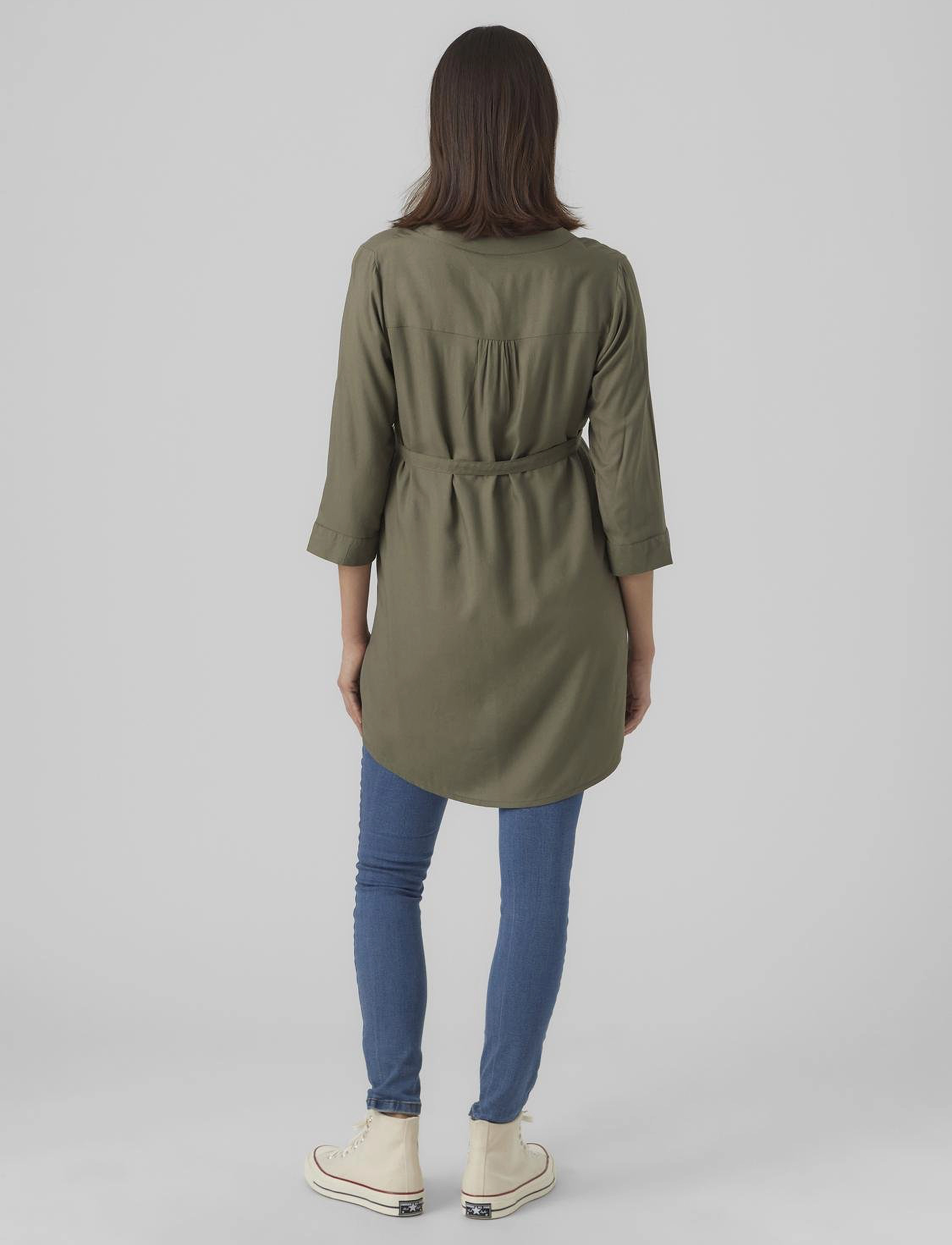Mamalicious - MLMERCY LIA 3/4 WOVEN TUNIC 2F  A. - overdele - dusty olive - 5