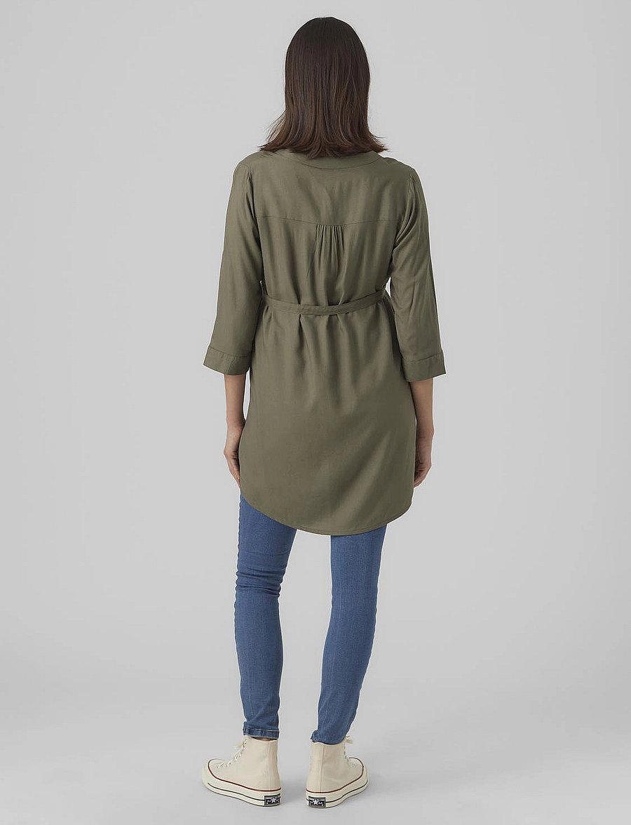 Mamalicious - MLMERCY LIA 3/4 WOVEN TUNIC 2F A. - oberteile - dusty olive - 5