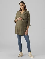 Mamalicious - MLMERCY LIA 3/4 WOVEN TUNIC 2F NOOS A. - lowest prices - dusty olive - 6