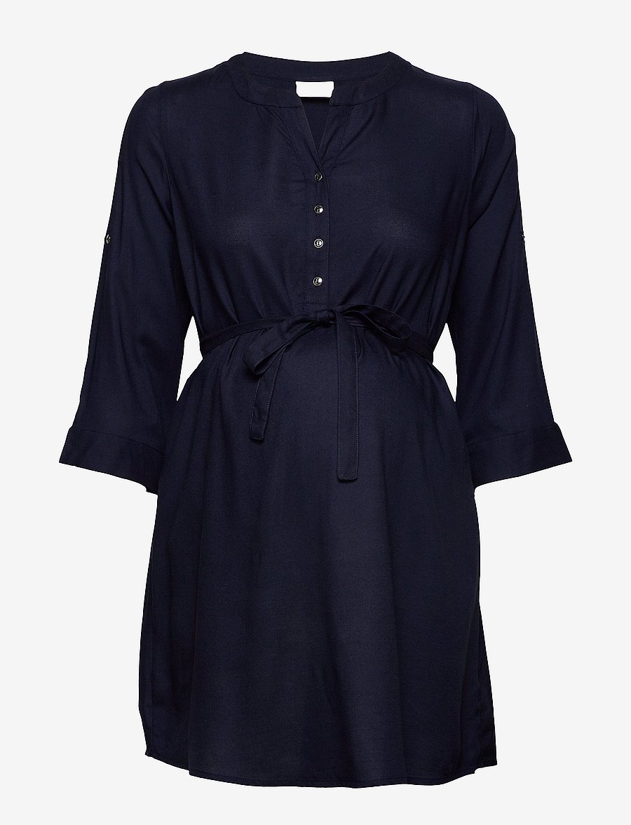Mamalicious - MLMERCY LIA 3/4 WOVEN TUNIC 2F A. - overdele - navy blazer - 1