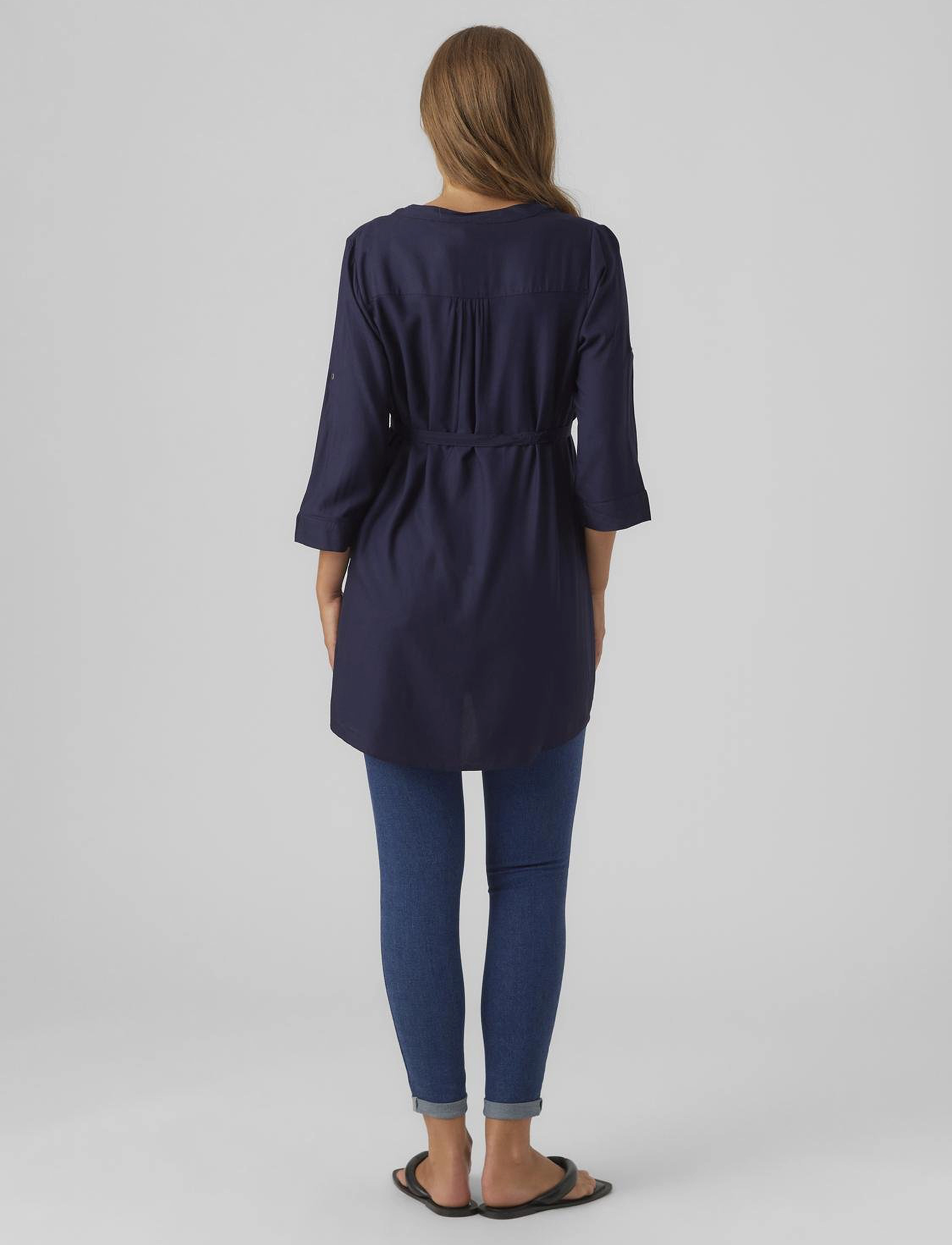 Mamalicious - MLMERCY LIA 3/4 WOVEN TUNIC 2F  A. - yläosat - navy blazer - 5