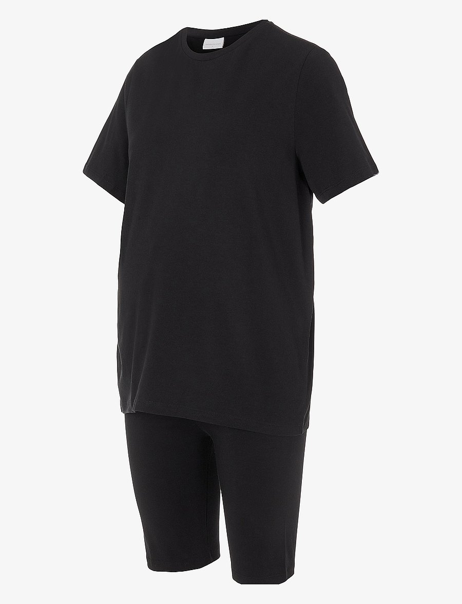Mamalicious - MLSALLY SOLID T-SHIRT & SHORTS SET NOOS - unterwäsche - black - 1