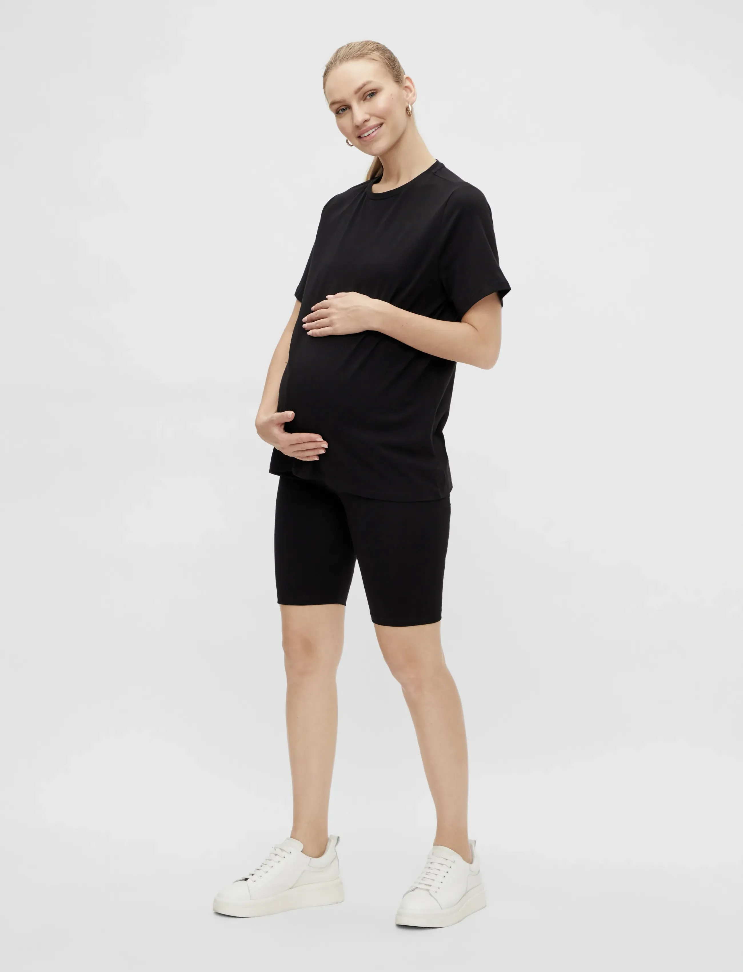 Mamalicious mlsally Solid T-Shirt & Shorts Set Noos, XS, Black, Nat- Og Loungewear > Toppe, Dame