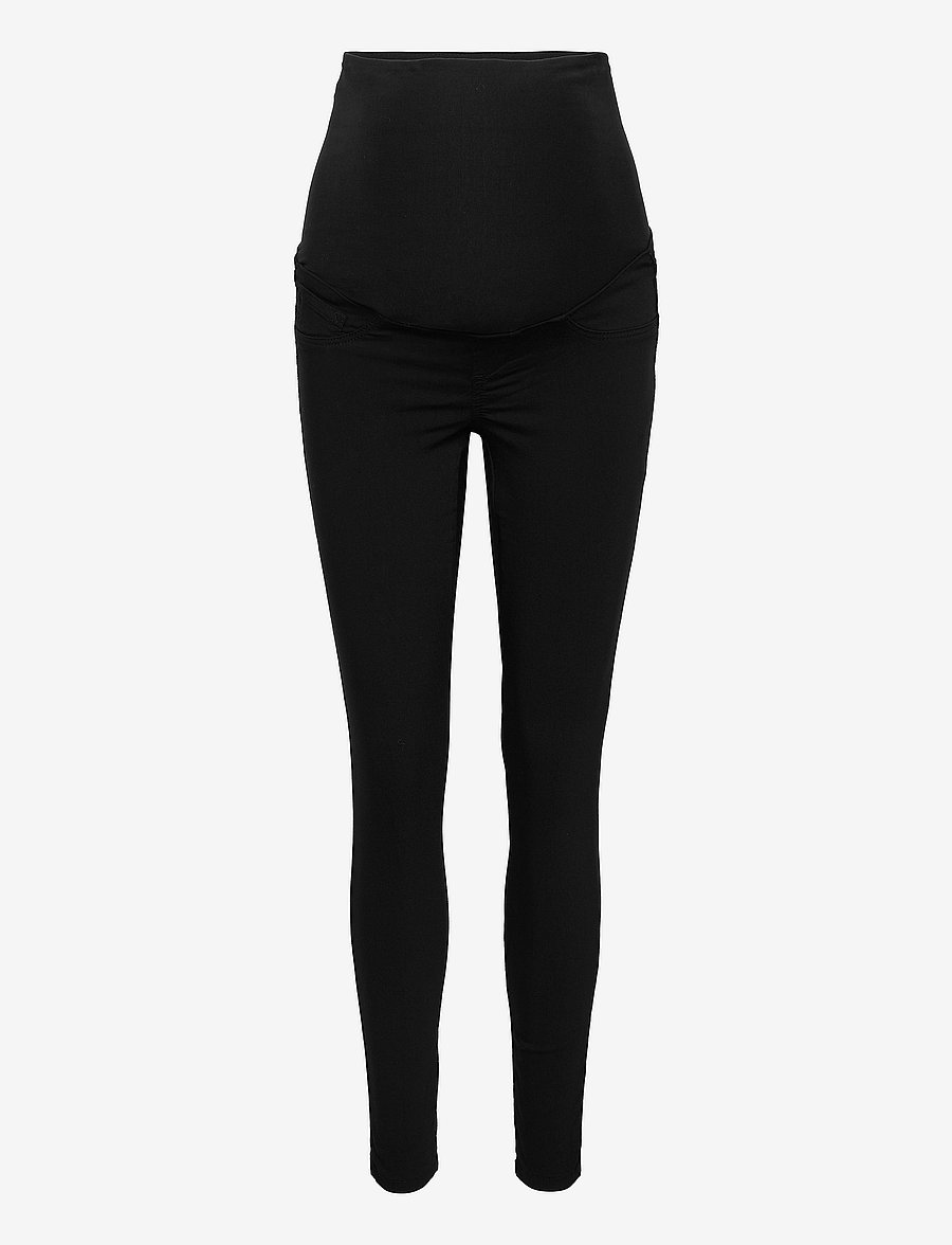 Mamalicious - MLLUCY BLACK SLIM 7/8 PANT A. NOOS - püksid ja seelikud - black denim - 1