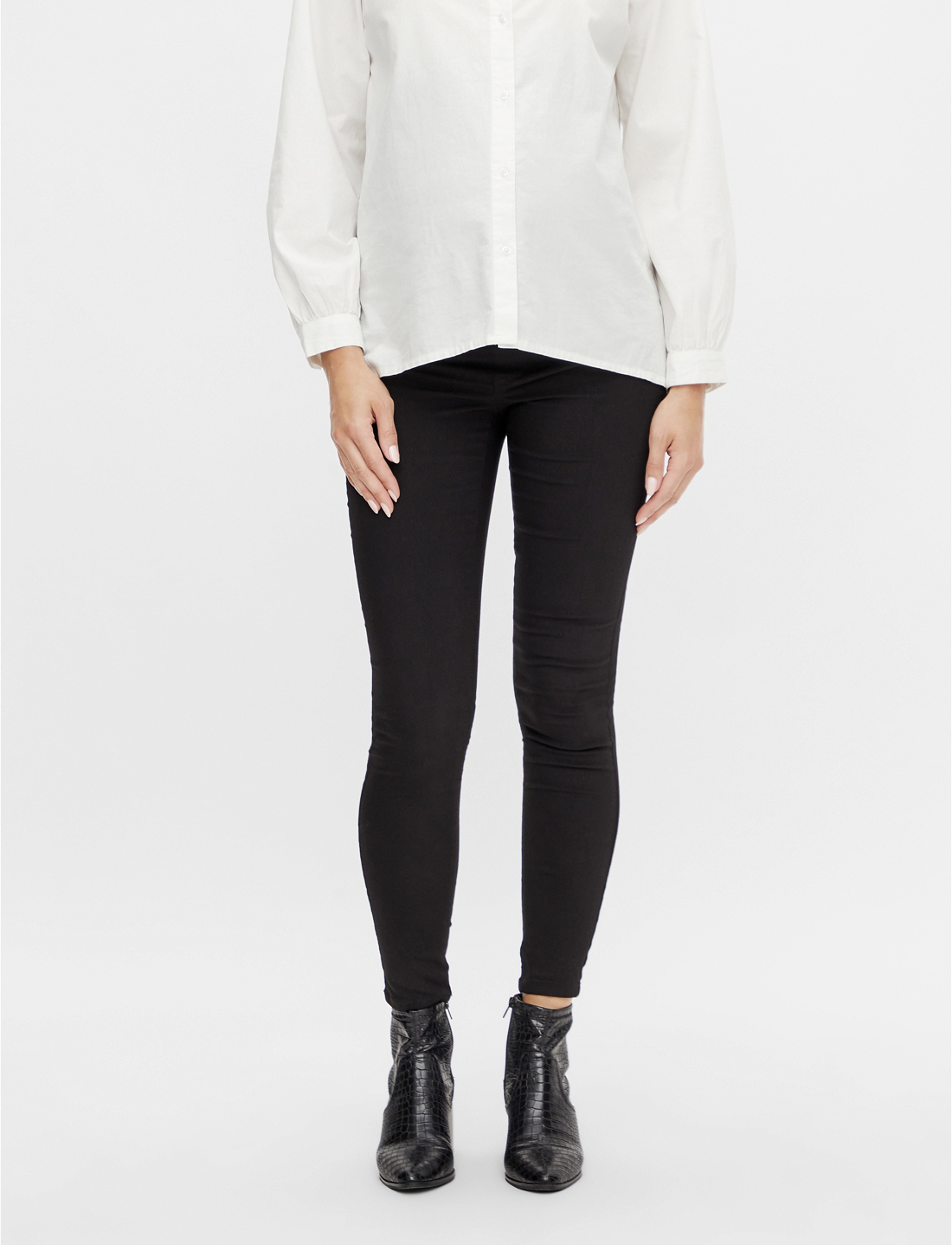 Mamalicious Mllucy Black Slim 7/8 Pant A. Noos, Kvinder, Ventebukser Slim 7/8, Sort, Str: S