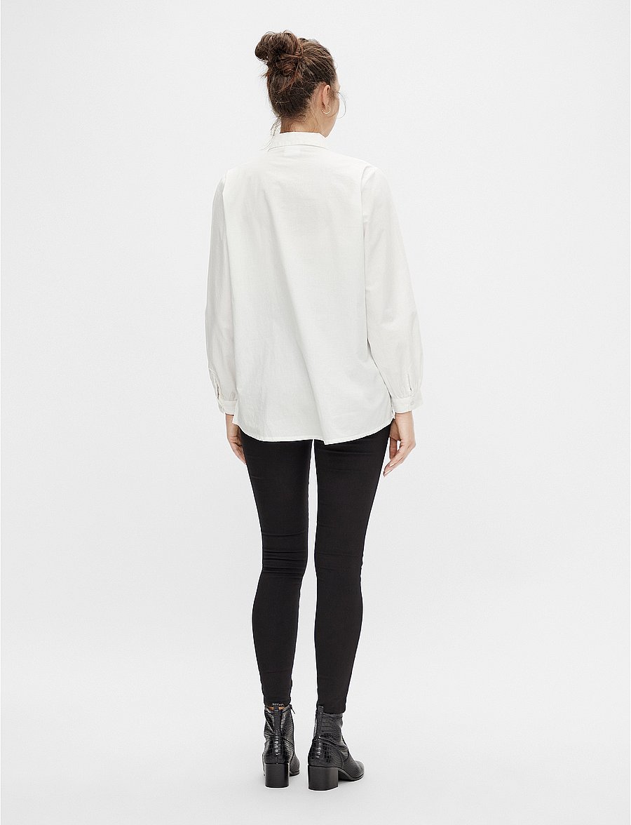 Mamalicious - MLLUCY BLACK SLIM 7/8 PANT A. NOOS - püksid ja seelikud - black denim - 4
