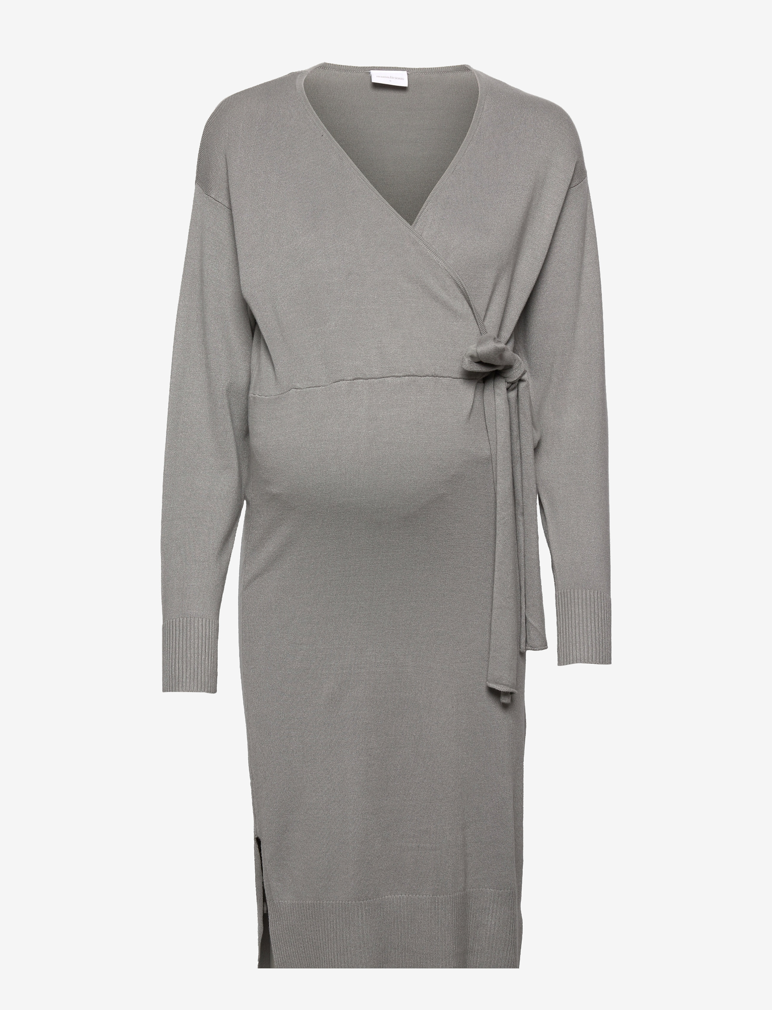 Mamalicious - MLMIA TESS L/S KNIT UK DRESS 2F A. - wickelkleider - cool grey - 1