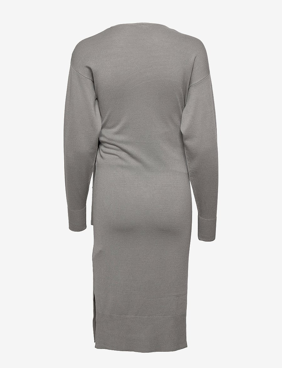 Mamalicious - MLMIA TESS L/S KNIT UK DRESS 2F A. - slå-om-kjoler - cool grey - 2