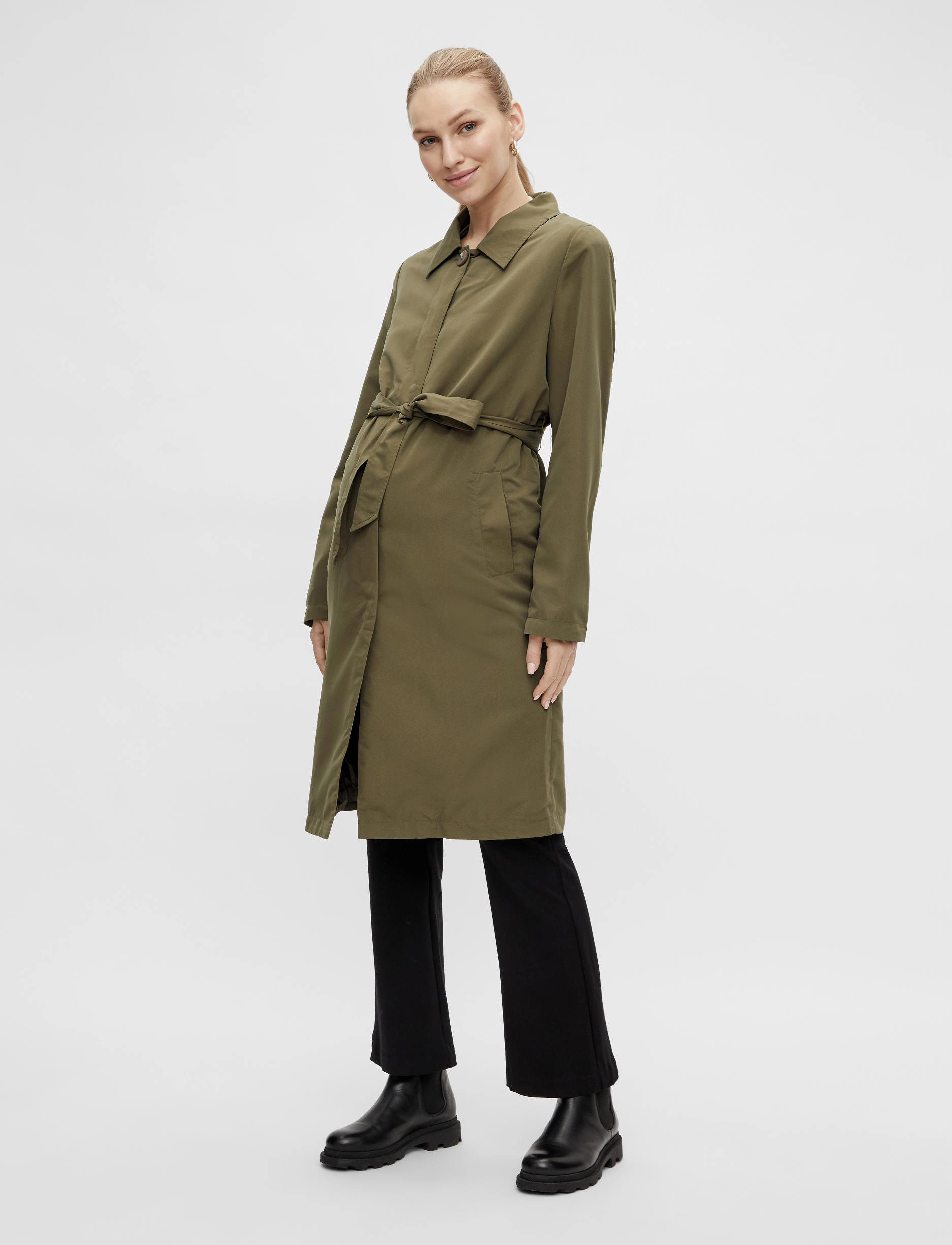 Mamalicious Mlflora Jacket, Kvinder, Trenchcoat, Grøn, Str: XS