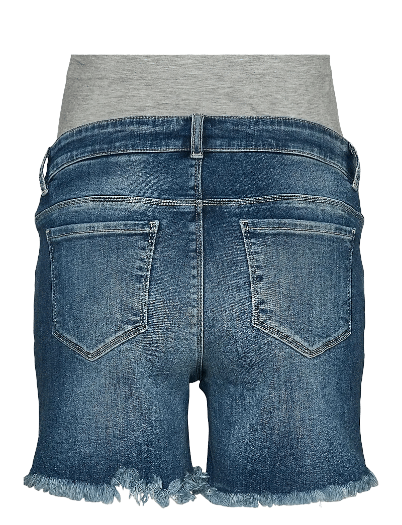 Mamalicious - MLHAMPSHIRE SLIM DESTORY DENIM SHORTS A. - püksid - light blue denim - 2
