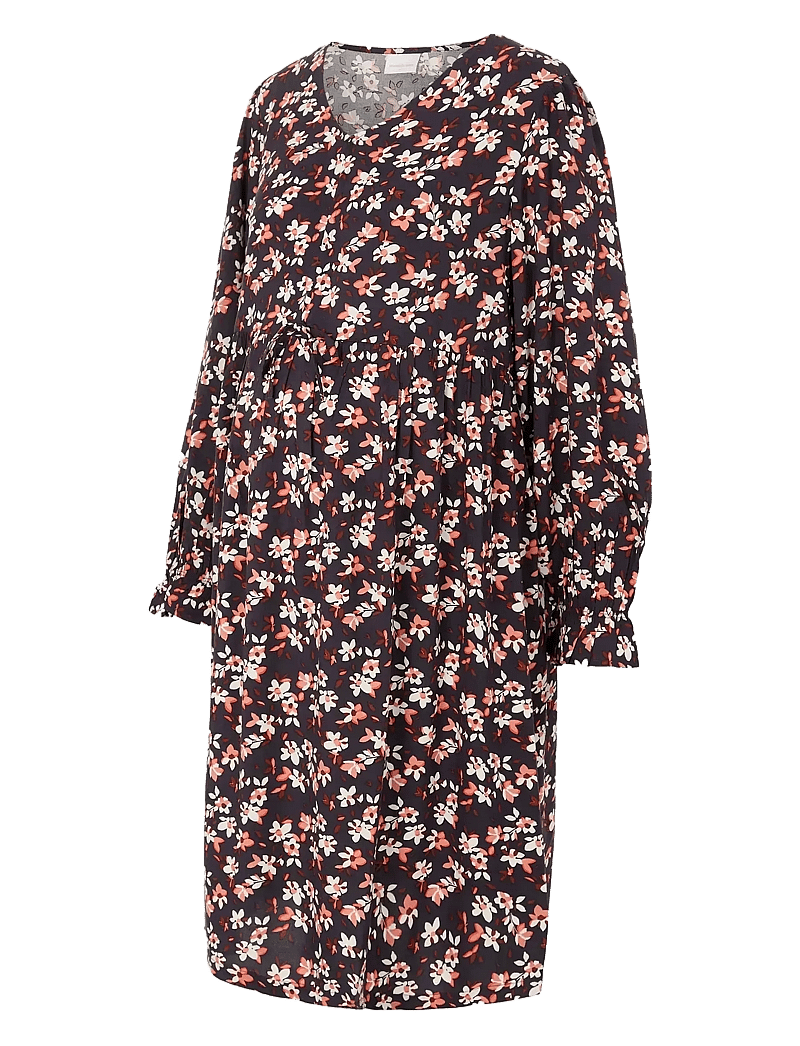 Mamalicious - MLALICE L/S WOVEN ABK DRESS A. - midi kjoler - peacoat - 1