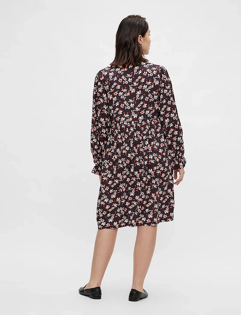 Mamalicious - MLALICE L/S WOVEN ABK DRESS A. - midi kjoler - peacoat - 3