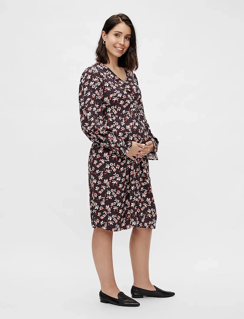 Mamalicious - MLALICE L/S WOVEN ABK DRESS A. - midi kjoler - peacoat - 5