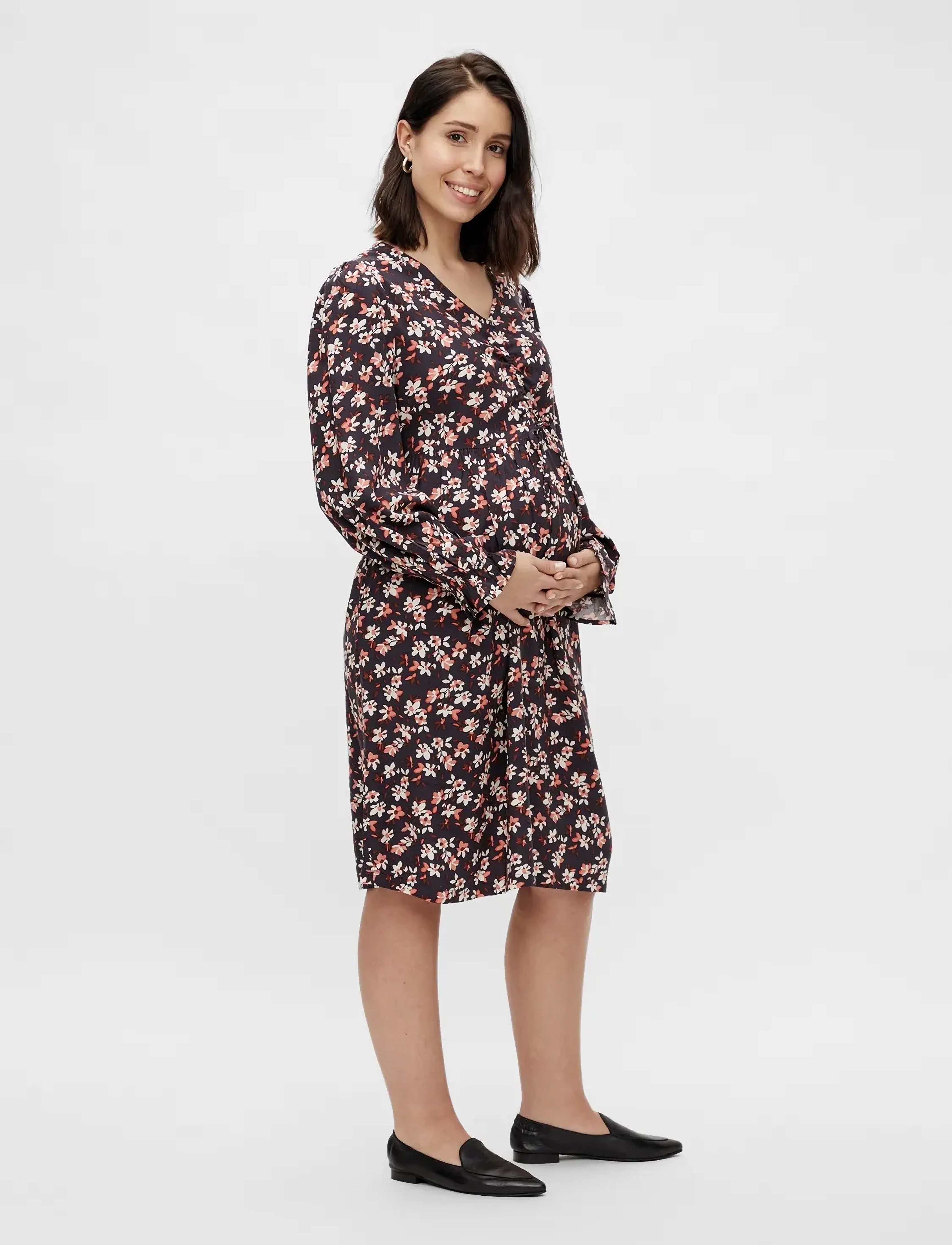 Mamalicious - MLALICE L/S WOVEN ABK DRESS A. - midikleider - peacoat - 5