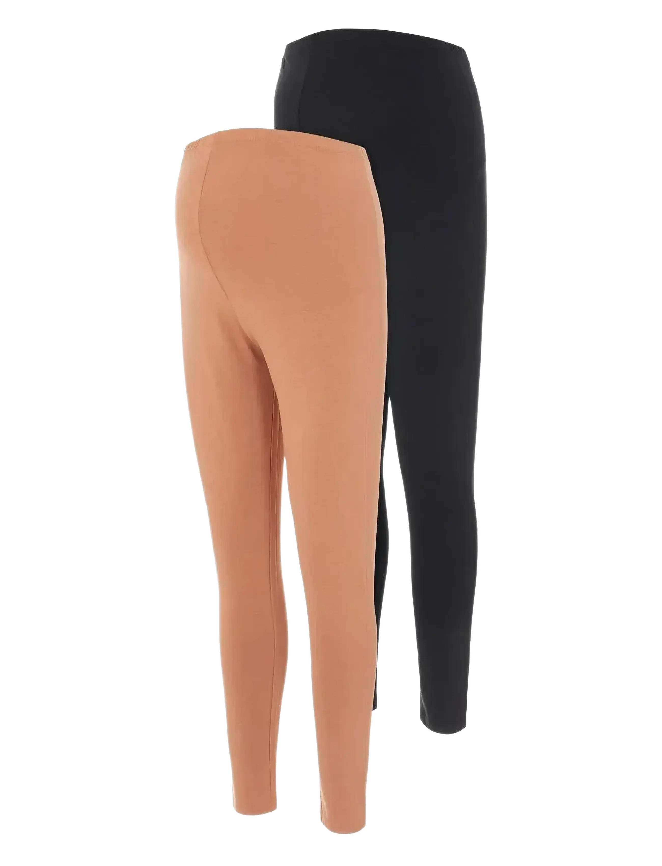 Mamalicious MLCHARLIE JERSEY LEGGINGS 2-PACK A. - Leggings & Tights - MOCHA MOUSSE / brown
