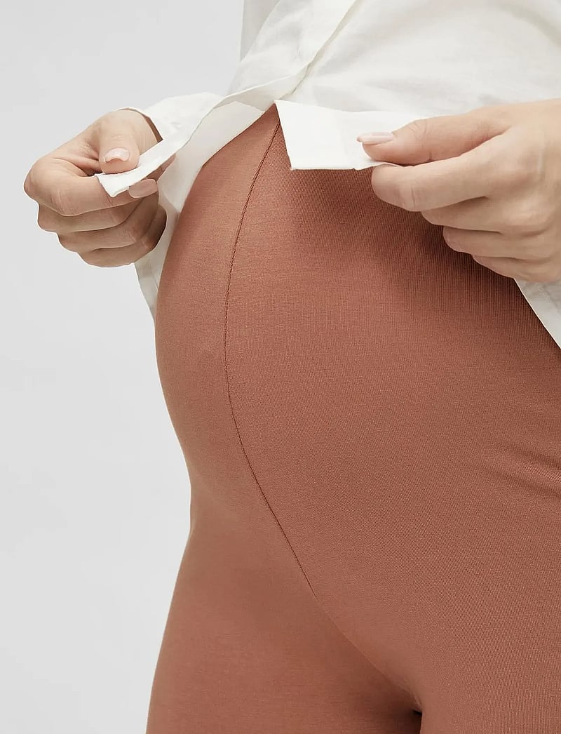 Mamalicious - MLCHARLIE JERSEY LEGGINGS 2-PACK A. - underdele - mocha mousse - 4