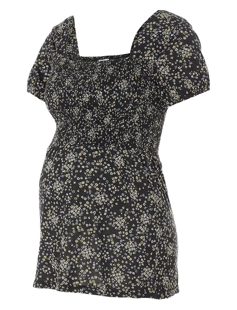 Mamalicious - MLDOTTI S/S JERSEY TOP A. - kurzämlige blusen - black - 1