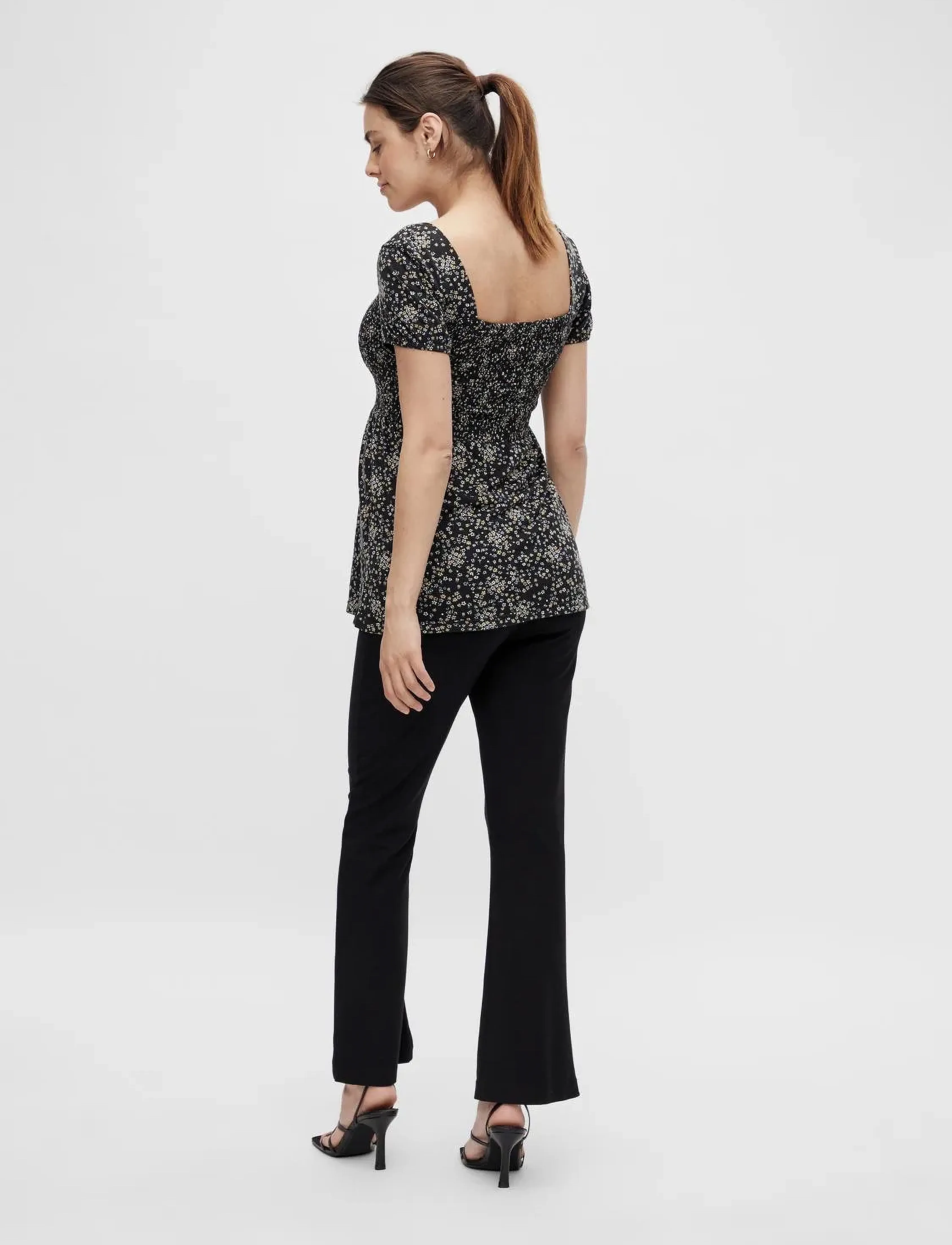 Mamalicious - MLDOTTI S/S JERSEY TOP A. - blússur og skyrtur - black - 4