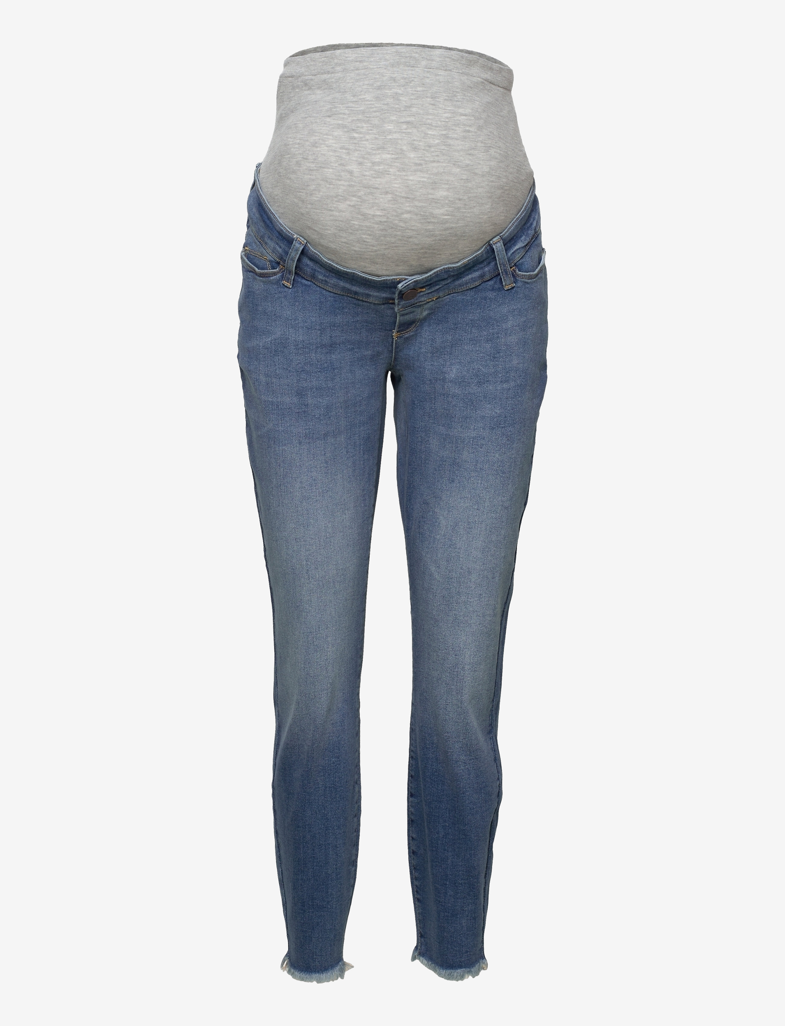 Mamalicious MLMENDEZ SLIM FRAYED 7/8 JEANS  CUR - hosen - light blue denim - Umstandsmode - LIGHT BLUE DENIM / blue