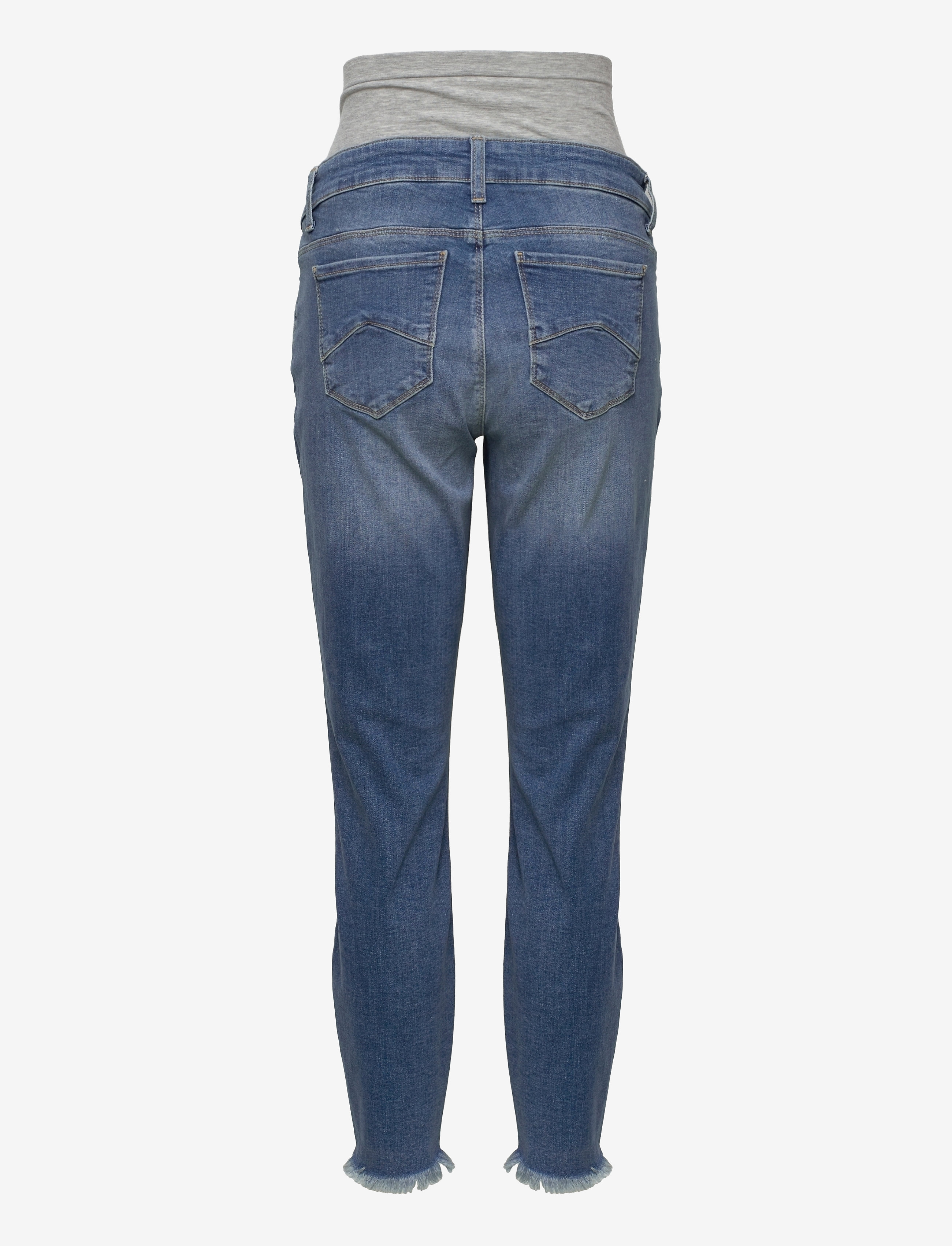 Mamalicious - MLMENDEZ SLIM FRAYED 7/8 JEANS  CUR - bas - light blue denim - 1