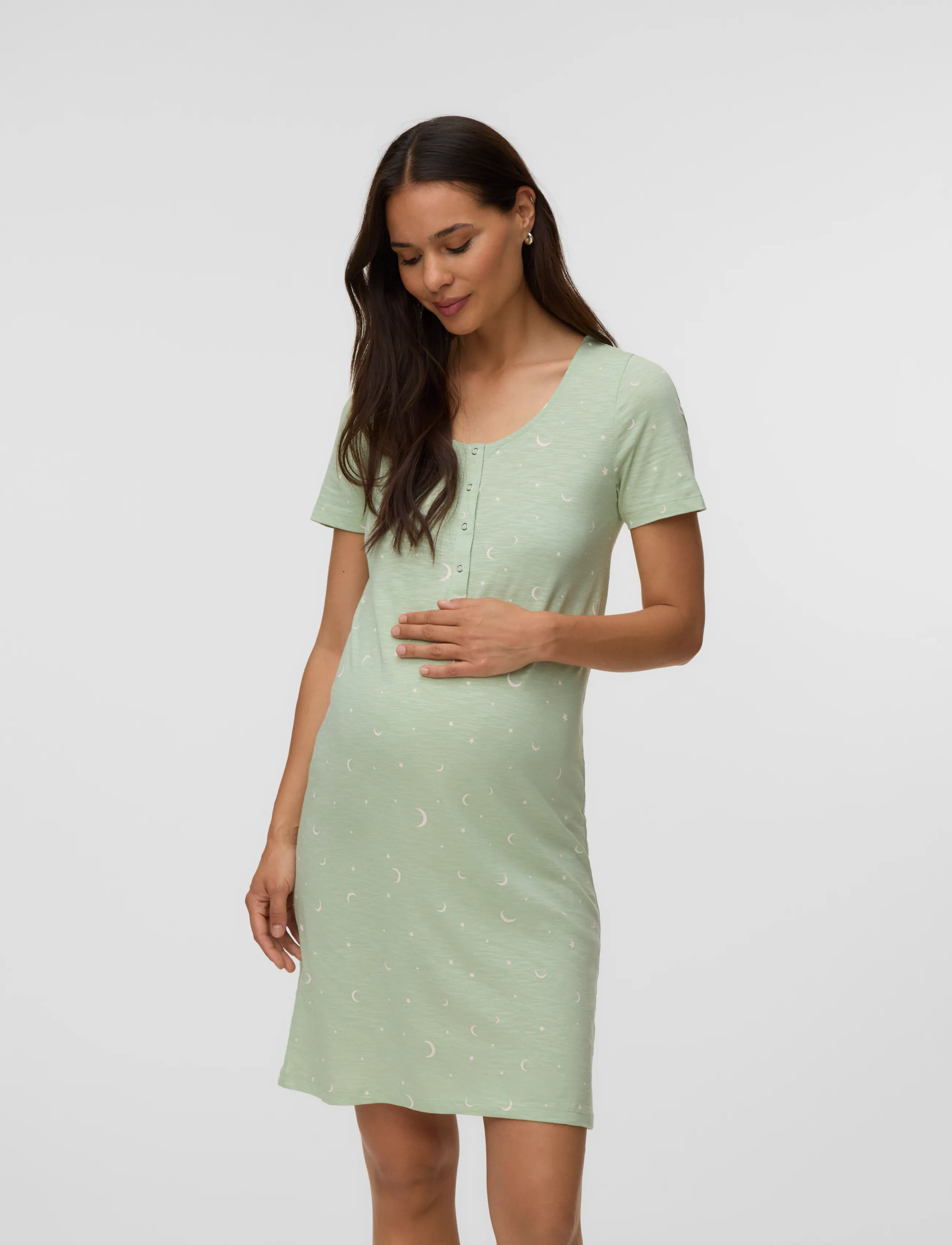Mamalicious Mlmira Aop Jrs Nightgown 2F A. E., S, Baby & Mutterschaft, Grün - Maternity Clothes, Frauen