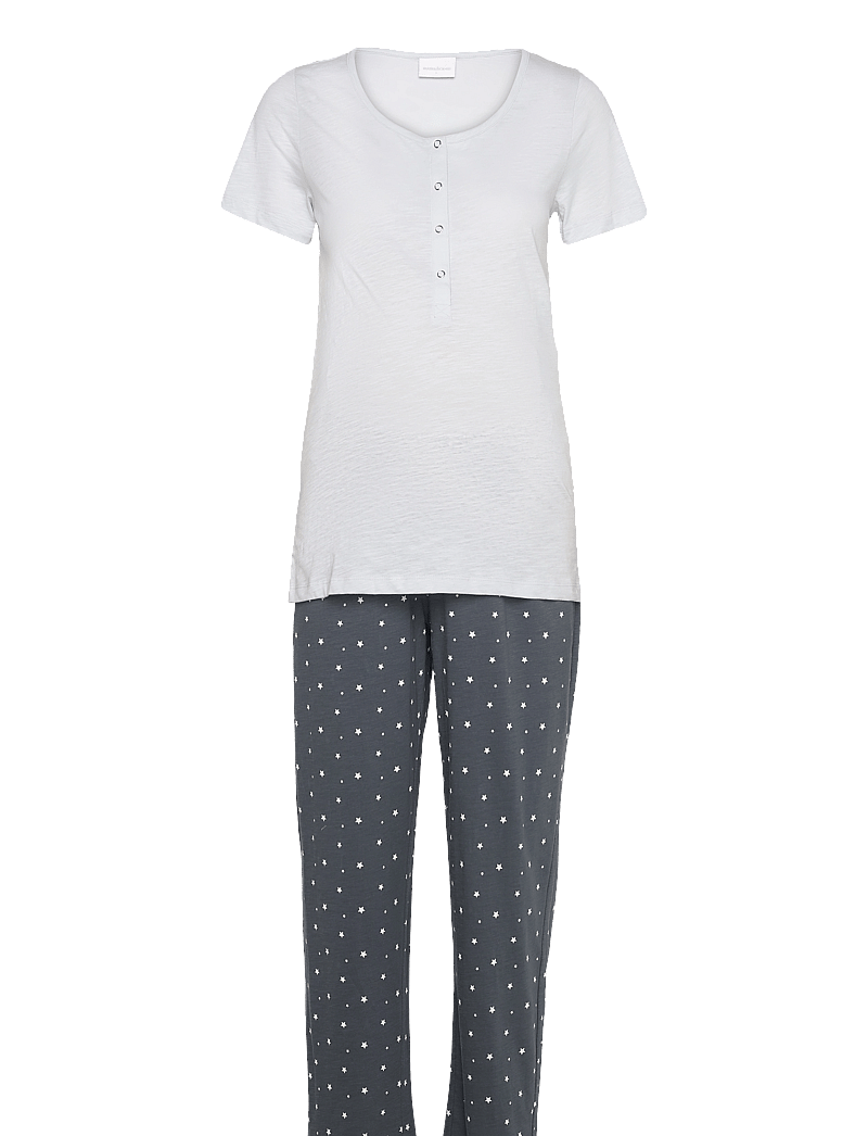 Mamalicious - MLMIRA STAR SS JRS PYJAMAS 2F A. E. NOOS - pesu ja aluspesu - gray dawn - 1