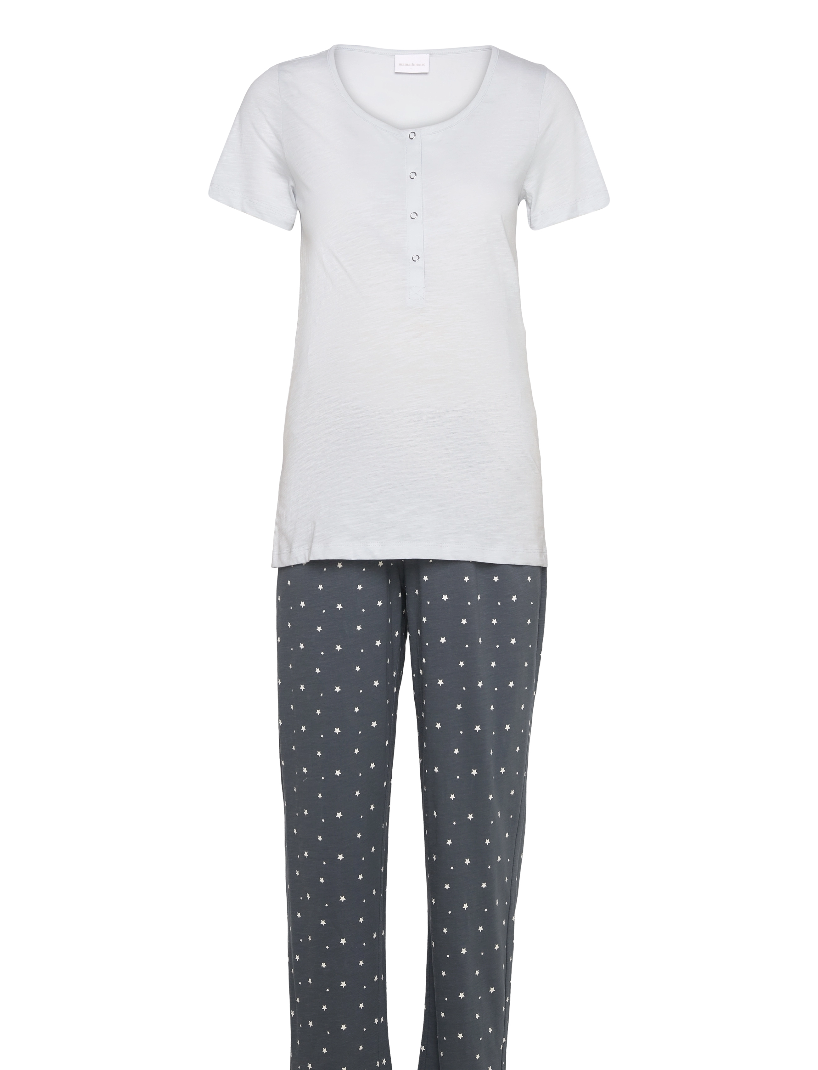 Mamalicious MLMIRA STAR SS JRS PYJAMAS 2F A. E. NOOS - Umstandsmode - GRAY DAWN / grey