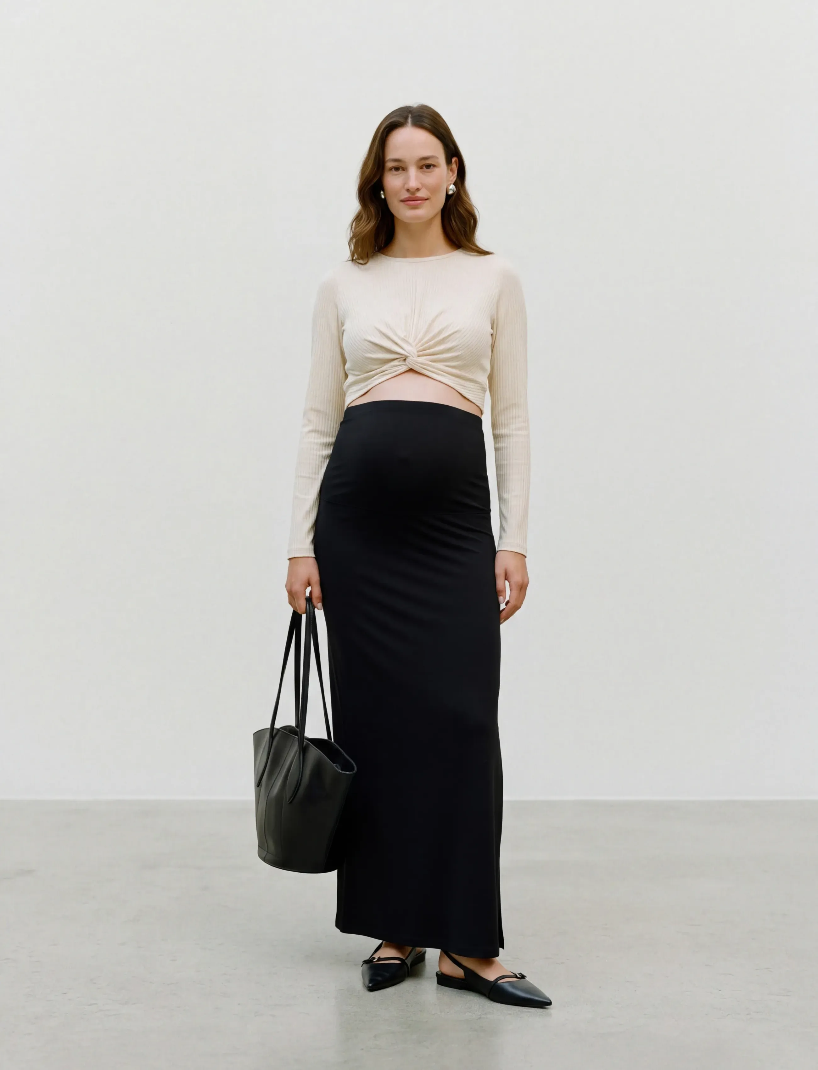 Mamalicious MLEMMA TUBE MAXI SKIRT A. E. NOOS - Spódnice - BLACK / black