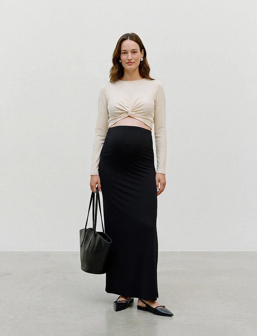 Mamalicious - MLEMMA TUBE MAXI SKIRT A. E. NOOS - püksid ja seelikud - black - 0