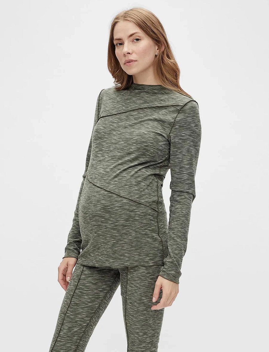 Mamalicious - MLREEVE L/S JRS TOP - hauts - climbing ivy - 0